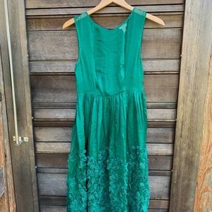 Emerald Green Silk Dress